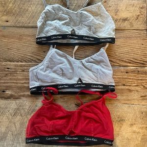 Calvin Klein bralettes! Size large!